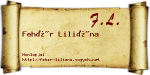 Fehér Liliána névjegykártya